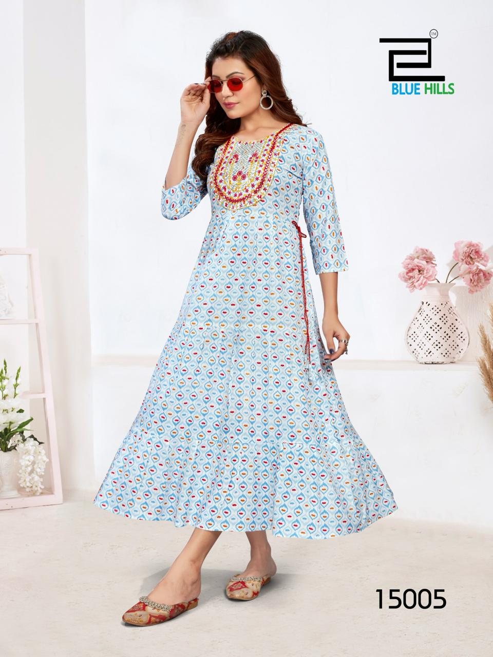 Sarfaraz Vol 15 By Blue Hills Long Printed Kurtis Wholesale Market In Surat With Price